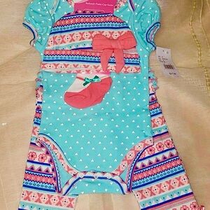 NWT Baby Gear Aqua and Coral Kids Matching 4-Piece Set
